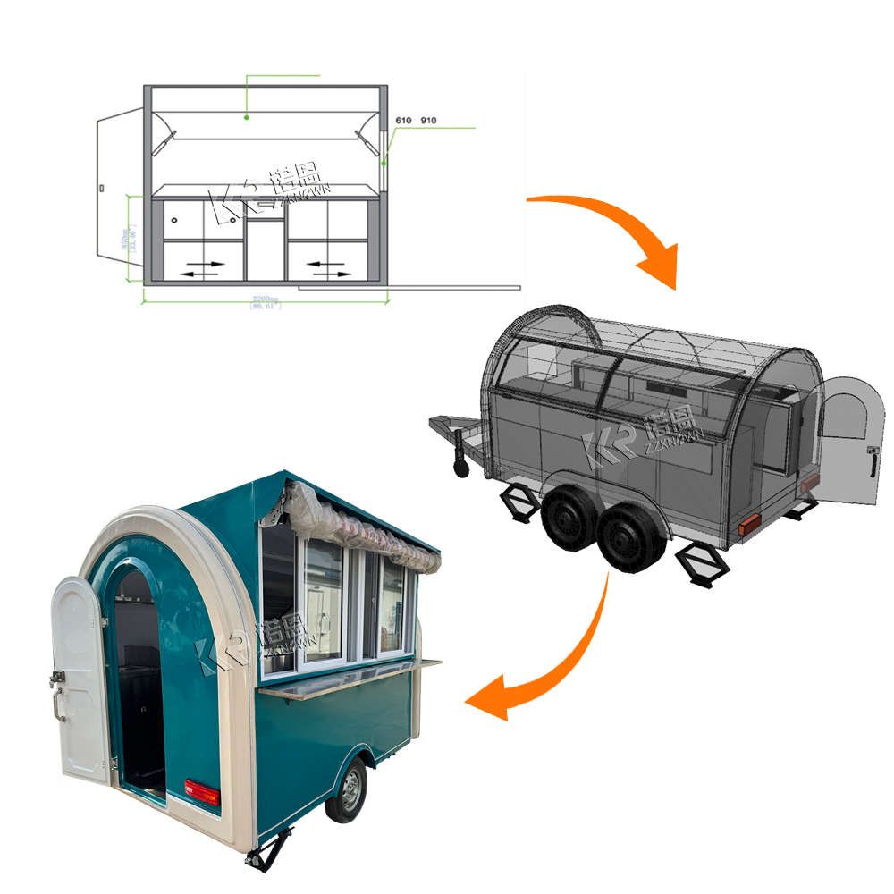 Food Snacks Logos - Aangepast kleurenlogo Kleine bedrijven Mobiele foodtruck