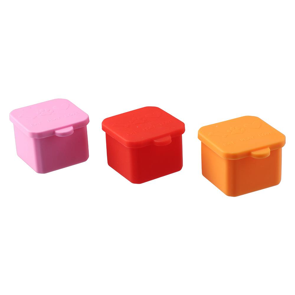 Food Snacks Distribution - 1/3 stuks siliconen voedselverdeelbox rood/roze/paars/groen/oranje/blauw 2/4