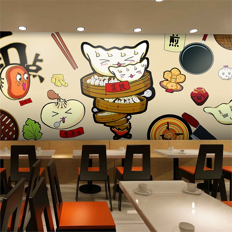 Food Snacks Background - Custom 3D Handgeschilderde cartoon voedsel behang