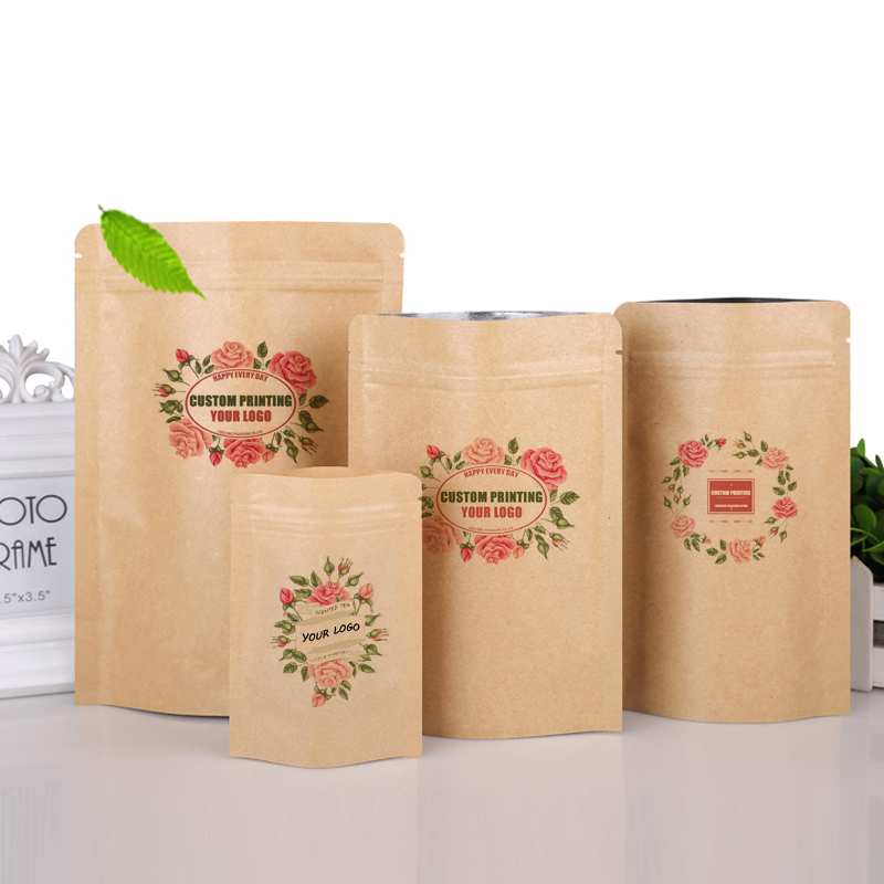 Food Snacks Logos - Op maat gemaakte LOGO bruine kraft