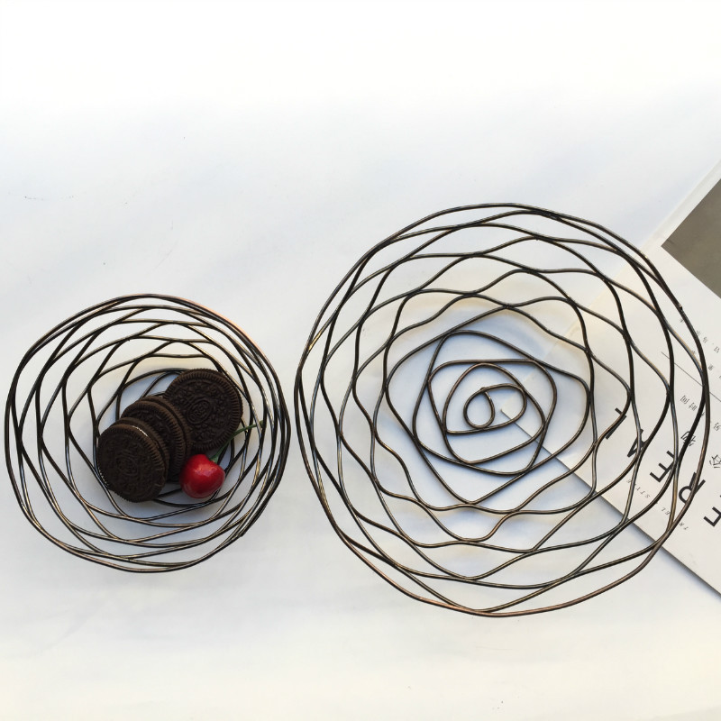 Snacks Food Gift Baskets - Creatieve Snack Iron Net Opbergmand, Ronde