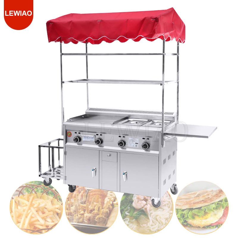 Food Snacks Catering - Mobiele voedselkar aanhanger roestvrijstalen ijswagen voor