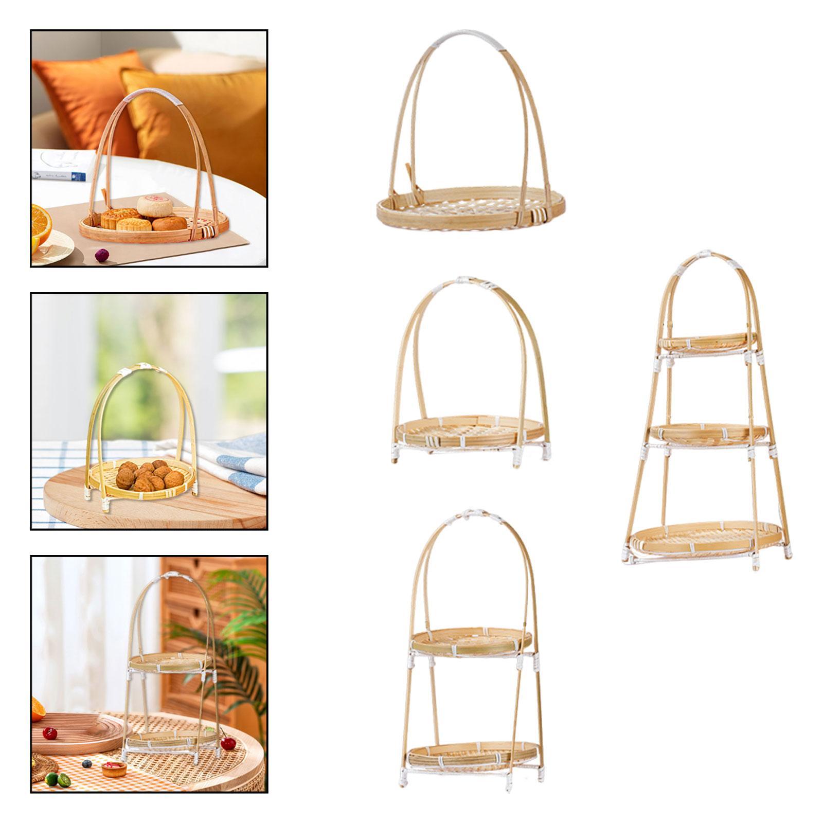 Snacks Food Gift Baskets - Snack Organizer Geweven Bamboe Dienblad Multifunctionele
