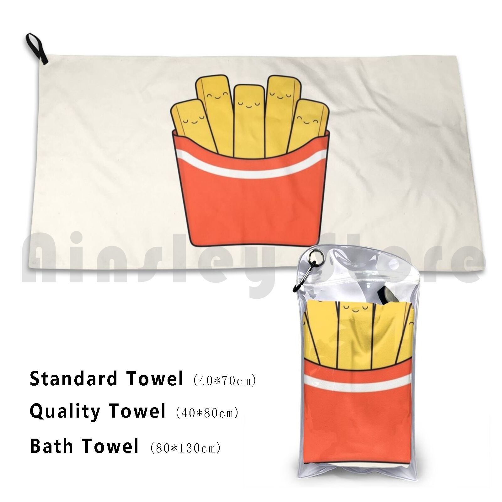 Yummy Food Snacks - Best Fries Badhanddoek Strandkussen Fries Fast