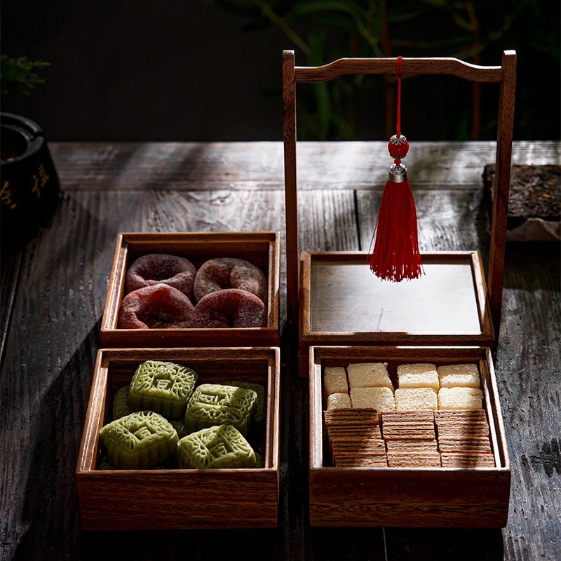 Snacks Food Gift Baskets - Minimalistische meerlaagse stapelbare voedselbox, gelaagde snacktray,