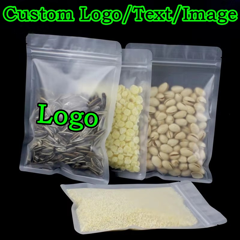 Food Snacks Logos - 100 STKS Frosted Plastic Ziplock Verpakking