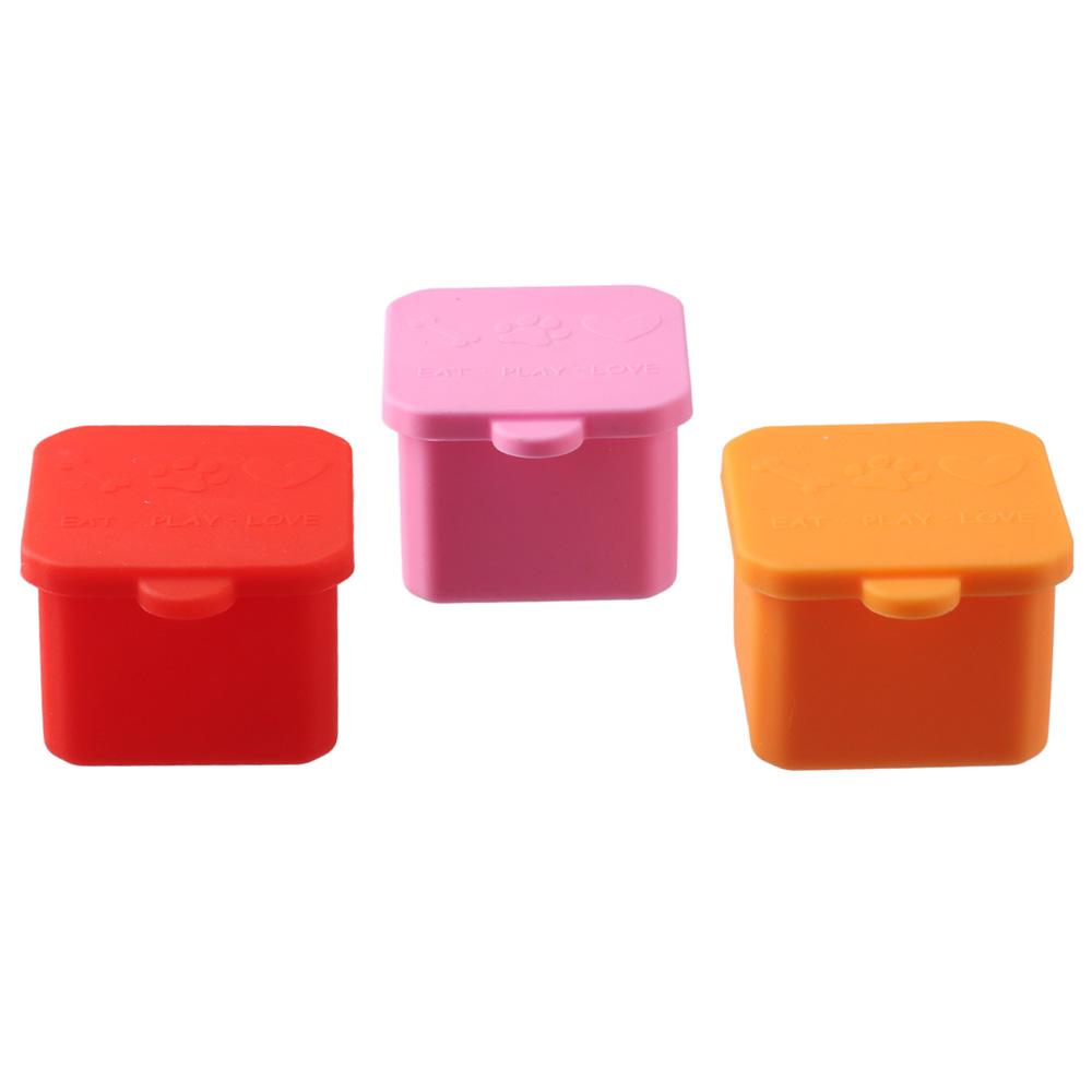 Food Snacks Distribution - 1/3 stuks Bruikbare Siliconen Voedselverdeelbox Rood/Roze/Paars/Groen/Oranje/Blauw