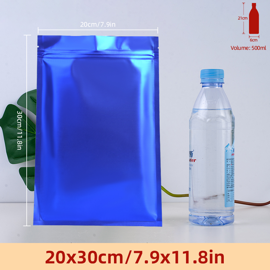 Food With Snacks - 100 stuks matte blauwe foliezakjes met