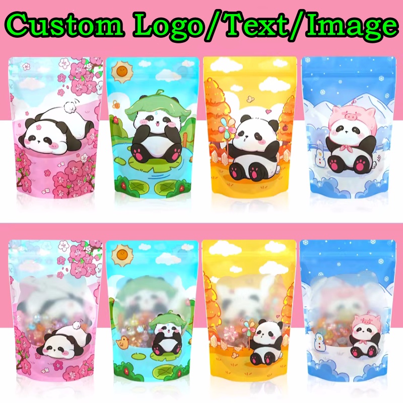 Food Snacks Logos - 100 STUKS Aluminiumfolie Stand-up Ziplock Vensterzak