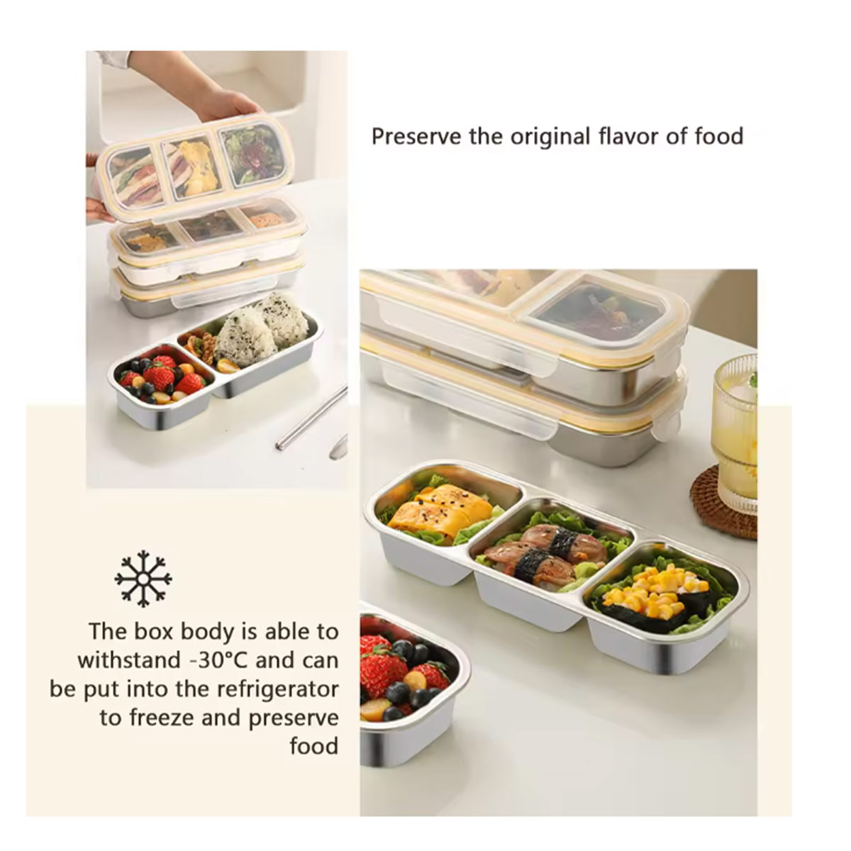 304 RVS 3-delige lichte maalti - Food Snacks For Weight Loss recensie en prijs