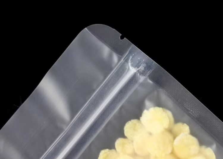 Staande matglanzende ziplockza - Food Snacks Logos recensie en prijs